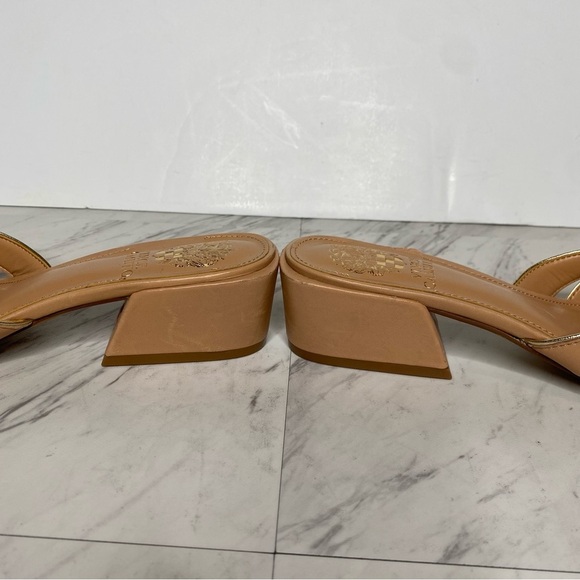 Vince Camuto Selaries Square Toe Tan Leather Heeled Sandal 7M - Picture 8 of 14